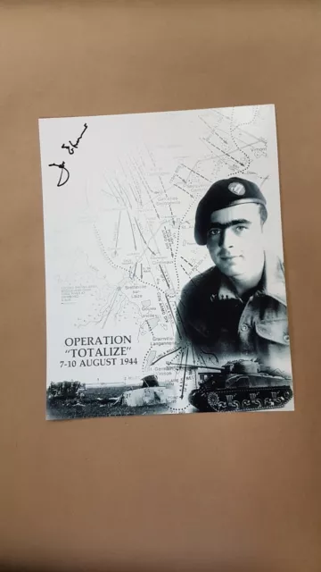 Joe Ekins Autograph Photo 8x10 Signed MILITARY Operation Totalize soldier