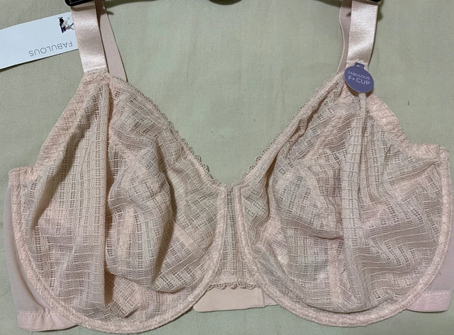 Reggiseno M&S FAVOLOSO SOTTOCAVO, non imbottito in rete e pizzo ROSA MORBIDO taglia 40GG
