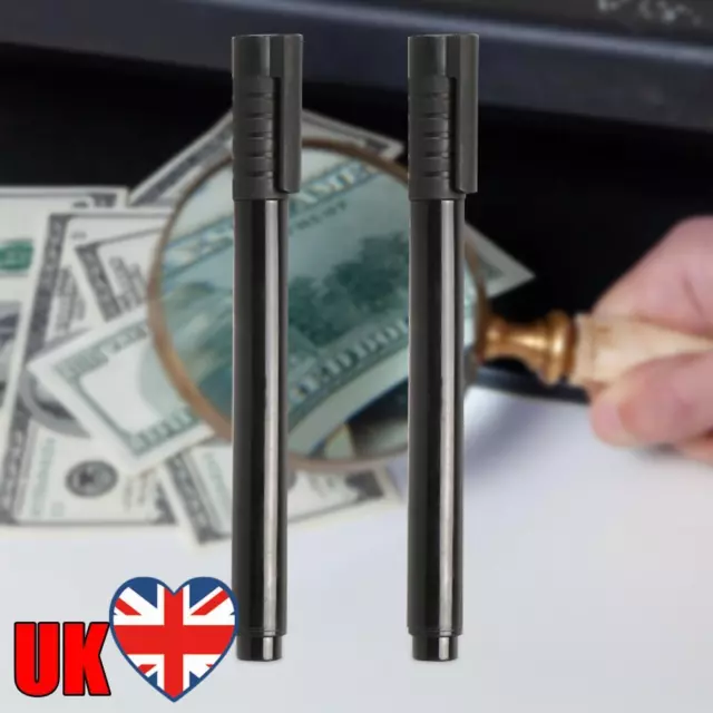 2pcs Money Checker Tester Pen Lightweight Mini Money Detector Pen for Euro Pound