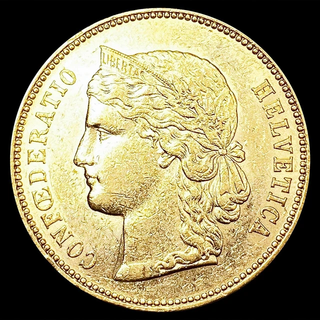 1896-B Swiss .1867oz Gold 20 Francs Coin UNCIRCULATED