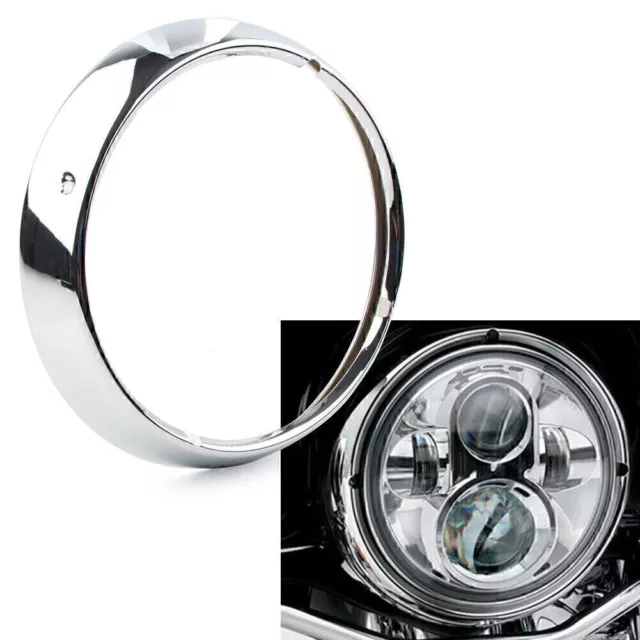7& MOTOR HEAD Light Headlamp Trim Ring Cover Fit Harley Touring Road ...