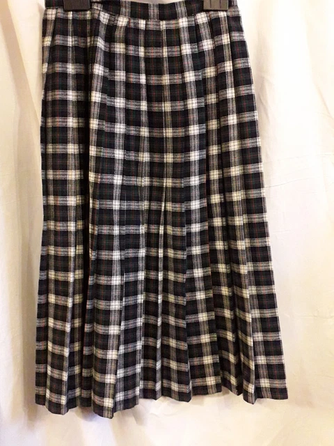 JUPE PLISSEE Carreaux   VINTAGE 70 pure  LAINE T 40