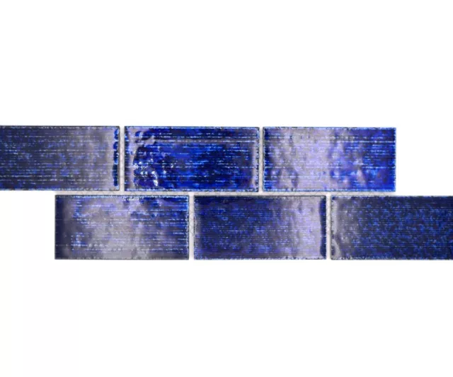 10 x bordi a mosaico compositi blu lucido mosaico da parete