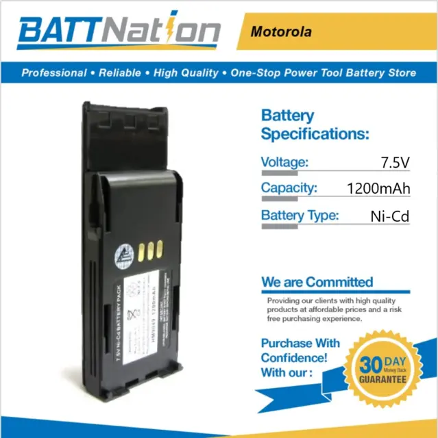 7.5v 1200mAh NiCd Battery for Motorola HNN9049 HNN9049A HNN9049AR HNN9049B