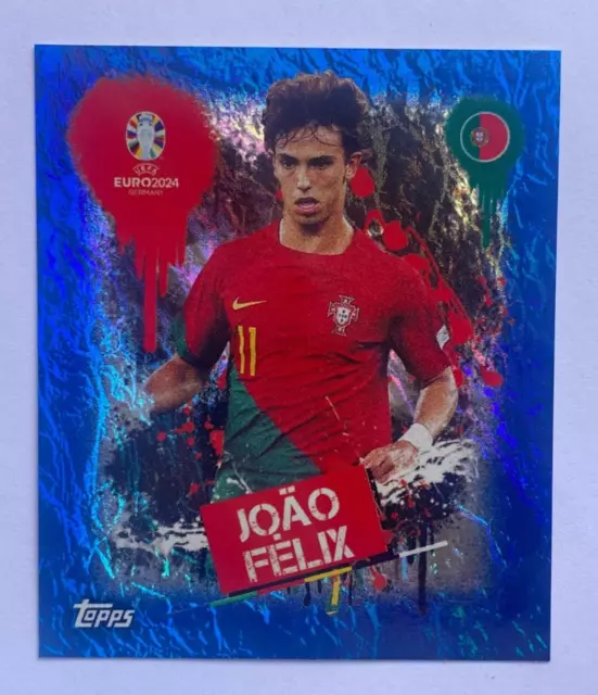 FIGURINE STICKERS TOPPS UEFA Euro 2024 Parallel Variant Blue POR3 Joao
