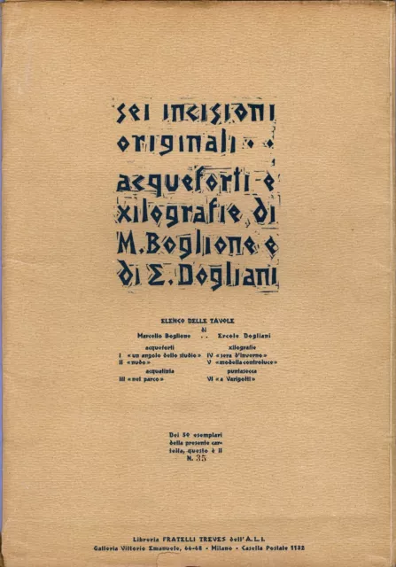 MARCELLO BOGLIONE e ERCOLE DOGLIANI - 6 INCISIONI acquaforte xilografia 3