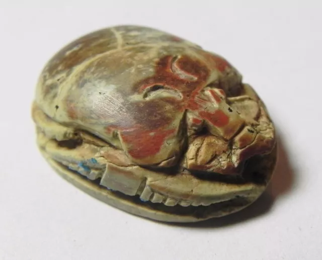 Zurqieh -Af847- Ancient Egypt , 2Nd Intermediate Stone Scarab. 1782 - 1570 B.c 2