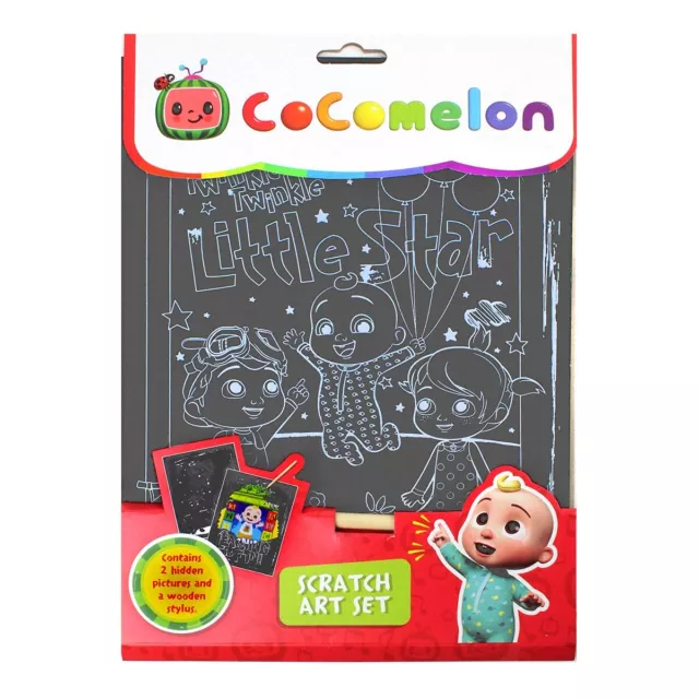 Cocomelon Scratch Art Set Colouring Sticker Book Activity Art & Crafts Kids