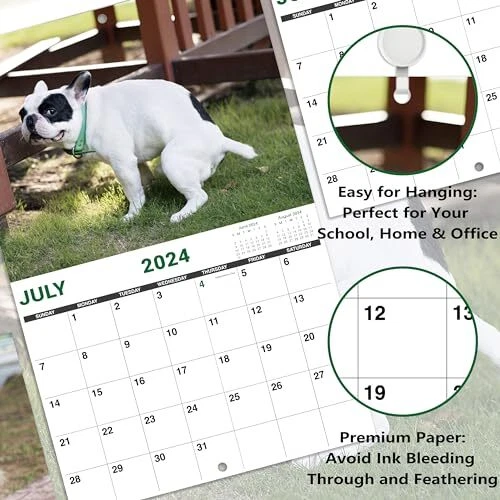 2024 WALL CALENDAR Dog Pooping Calendar 2024, January 2024 December