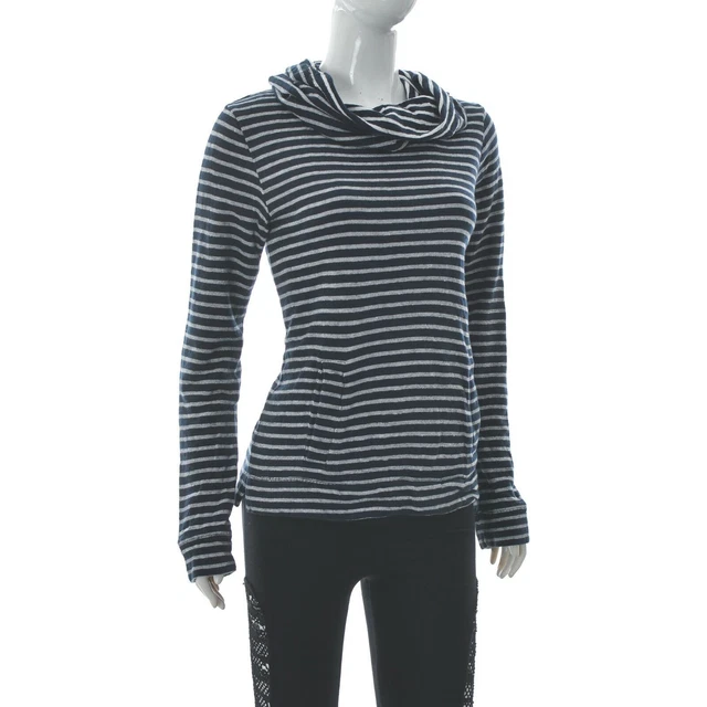 J.Crew Femmes Basique Col Bénitier Haut Manches Longues Pull Rayé Taille S