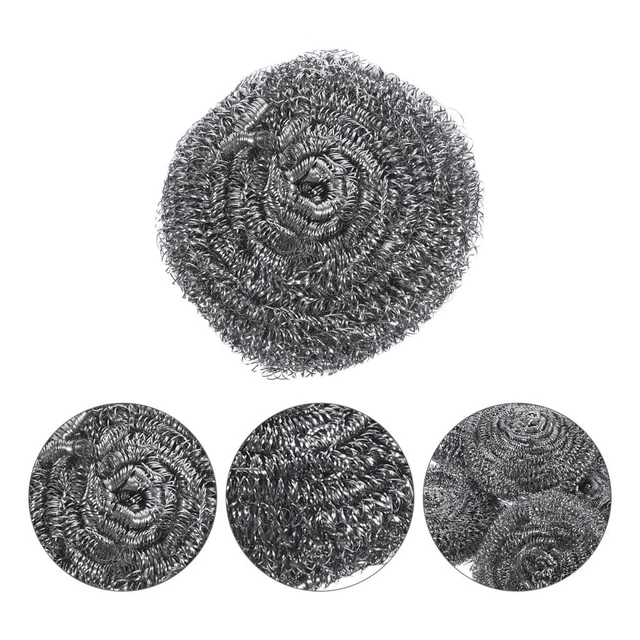 6 PCS DISH Pan for Sink Scrub Brush Scourer Steel Wool Scrubber