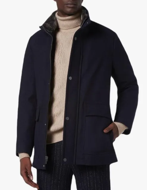 NWT Marc New York Andrew men’s wool car coat faux fur collar Brooks Size XL