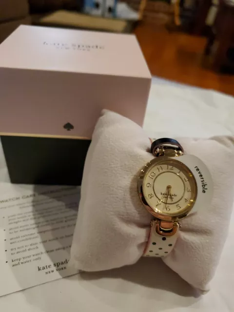 kate spade new york Rainey Park Dot Reversible Leather Watch, 30mm NWT $178