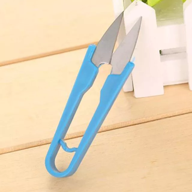 Color Transparent V-shaped Scissors Small Yarn Spring Scissors Sewing Suppl-va