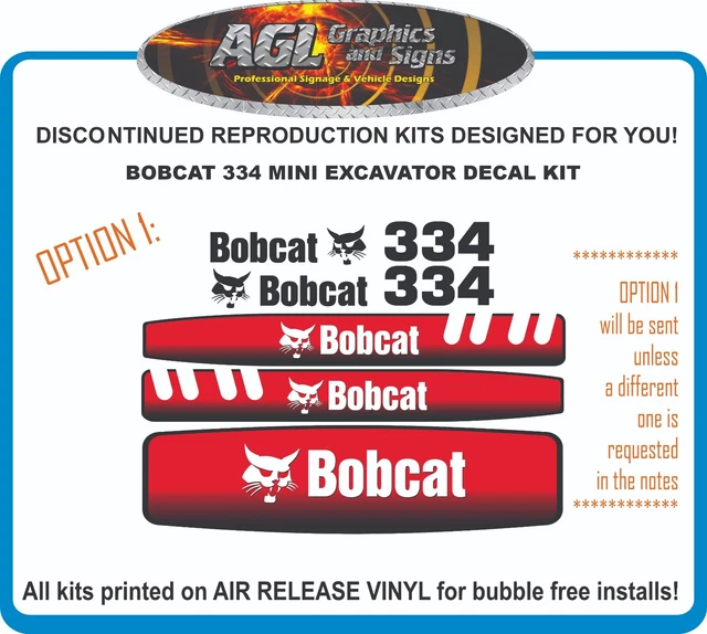 Bobcat 331 Decals Sticker Kit - 7 Year UV Laminated, Bubble Free - Full Set