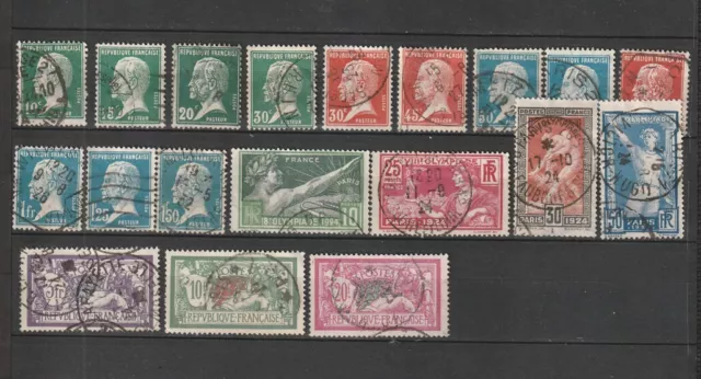 TIMBRE FRANCE ANNEES 1924 1926 LOT de 19 T oblitérés cote 120 e