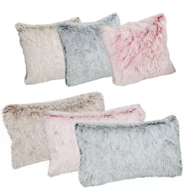Soft Faux Fur Throw Pillow Case Fluffy Plush Sofa Cushion Cover Home Decor Room