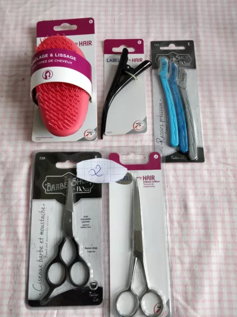 Lot ciseaux coiffeur, Barbe, Rasoir précision Brosse Neufs