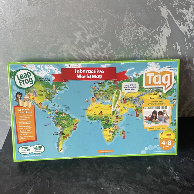 LEAP FROG TAG Reading System Interactive World Map Very Good Condition ...