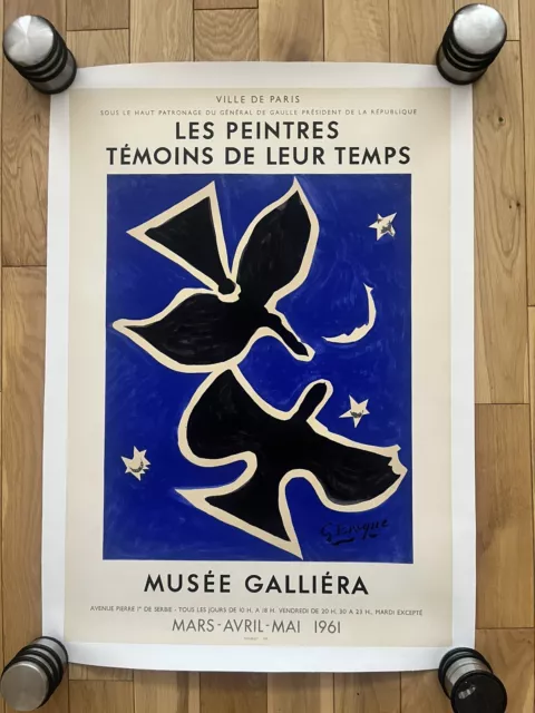 Affiche originale « Les peintres témoins de leur temps » signée Braque - 1961