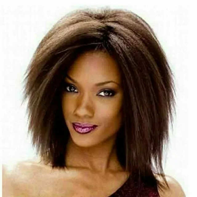 Synthetic Short Straight Hair Ombre Black Wig Heat Resistant Full Wigs For Women