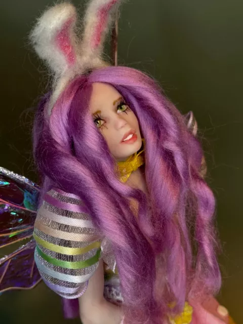 OOAK Faerie. Easter, Bunny, Candy,  polymer clay. Fantasy Art. doll