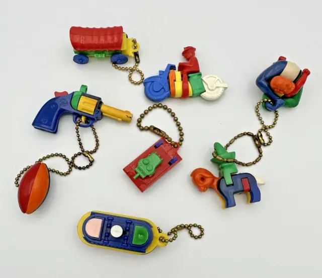 Vintage Plastic Keychain Puzzle Toys Collection LOT of 8 - 1950's & 1960’s WOW !