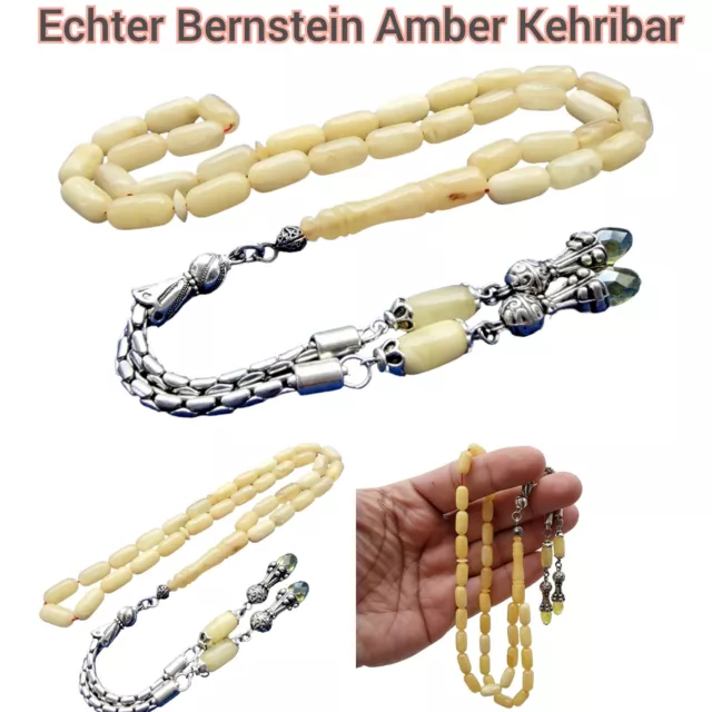 Tesbih Tespih Mat Damla Kehribar Amber Bernstein 11 Gr Rosary Prayerbeads Tasbeh