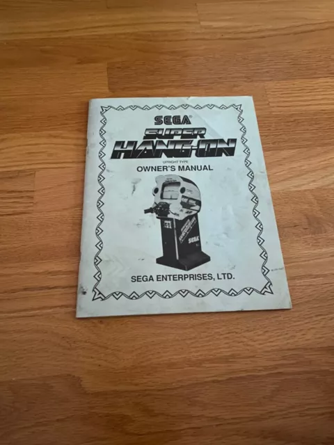 Super Hang-On video arcade game Owner's Manual, Sega 1987