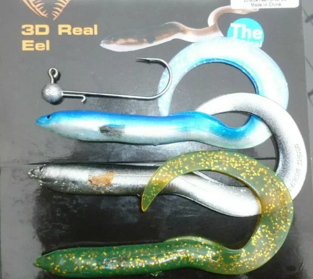 savage gear 15cm mixed real eel lures 3pcs and jig head  best deal - FREE LURE !