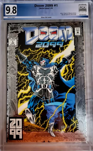 Doom 2099 #1 Pgx 9.8 Key First Issue Metallic Silver Foil Cover Low Cbcs Sensus