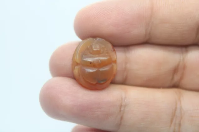 RARE ANCIENT EGYPTIAN ANTIQUE Scarab Agate NEW KINGDOM Amulet  (08)