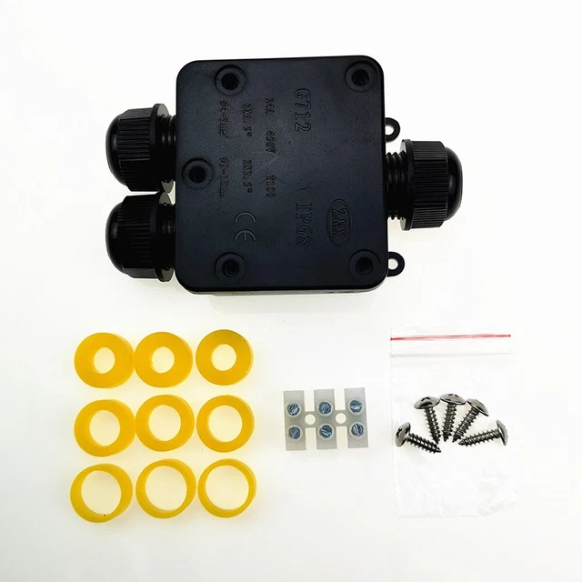 Scatola di giunzione impermeabile IP68 per collegamento cavo esterno 3 interfacce