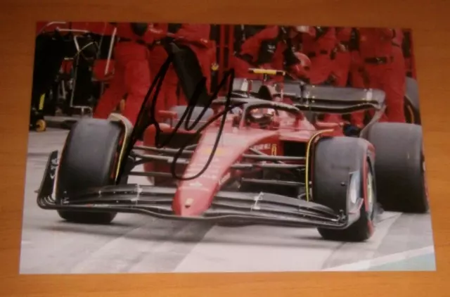 AUTOGRAPH Carlos Sainz Jr. RACING PHOTO FERRARI F-ONE 10x15cm HAND SIGNED F1 2021