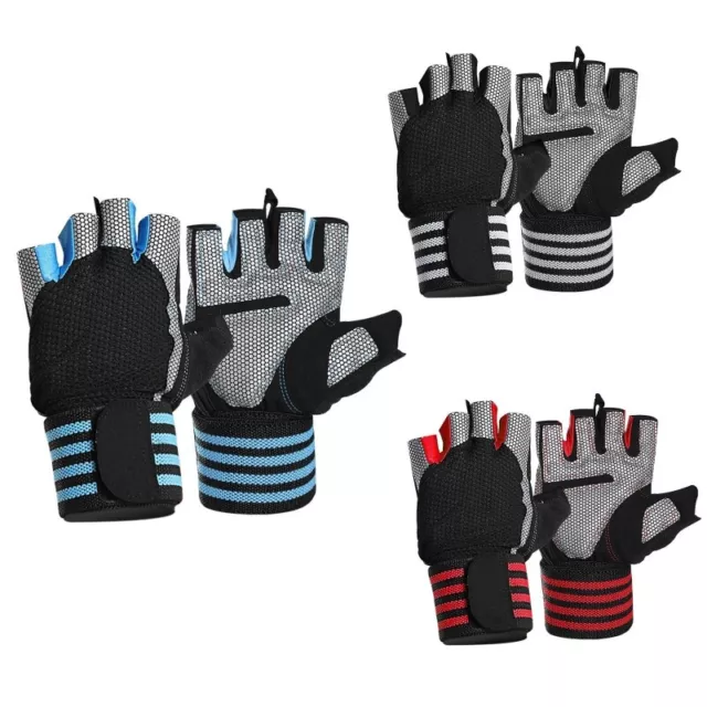 1 Pair Non-slip Fitness Gloves Half Finger Training Gloves with Wrist Support