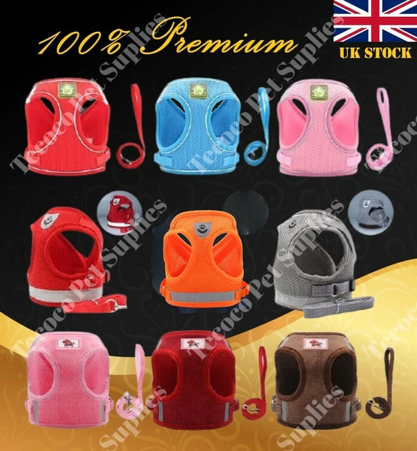 Breathable Small Pet Dog Puppy Cat Harness  Reflective Soft Mesh Vest Lead Cute