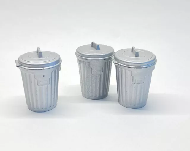 Vintage Topps Chewing Gum Candy Trash Garbage Can Painted Silver Lot Of 3 Cans Vintage Topps Chewing Gum Candy Trash Garbage Can Painted Silver Lot Of 3 Cans