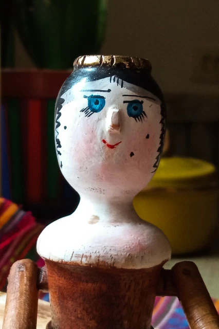 Wooden, Dutch doll. Seven inches. Grodnertal. Replica.