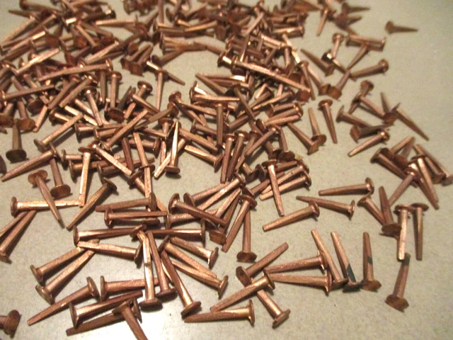100 - 1/2" Long Copper Canoe Building-Repair Nails -Tacks, N.o.s., Crafts & More 2