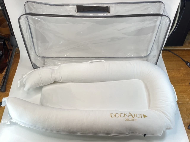 DockATot Deluxe+ Plus White Infant Lounger Pillow Cushion Stage 1 Baby Dock 0-8m