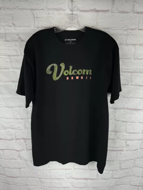Volcom Hawaii Surf Short Sleeve Graphic Tee Black T-Shirt Size Men's Large