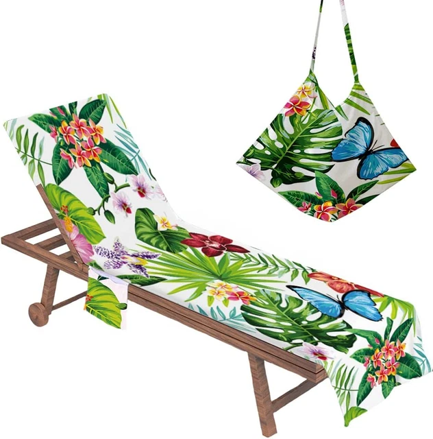 Chaise Lounge Cover,Beach Chair Towel,Leopard Beach Towel for Pool Chairs