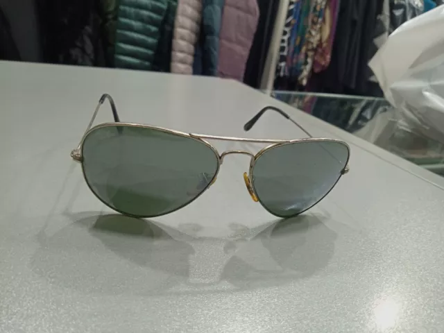 Ray-ban Aviator Rb3025 Tg 58 Argento Lenti Argento  Specchio Buone  Condiz. A310