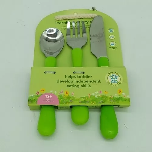 green sprouts Learning Cutlery Set Helps toddler develop independent eating