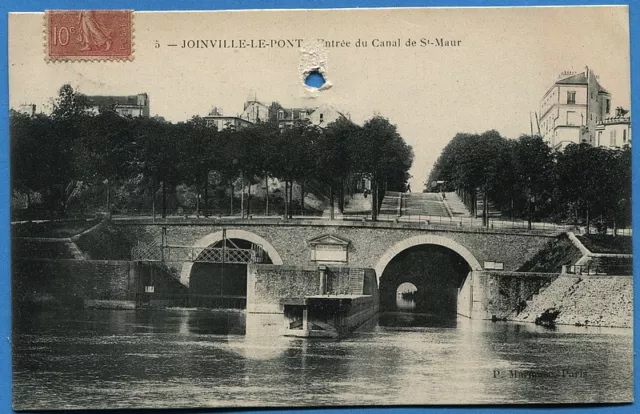 CPA: JOINVILLE LE PONT - Entrée du Canal de St Maur / 1906
