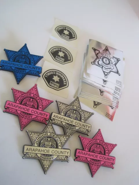 Arapahoe County Junior Deputy Lot 5 Badges 3 Decals 13 Stickers