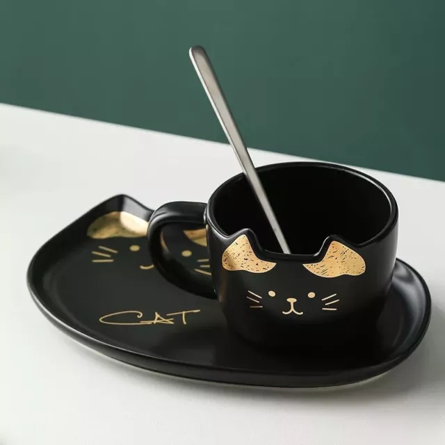 Porcelain Cat Tea Cup Set
