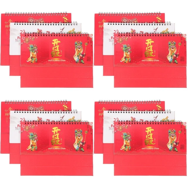 12 Pcs Calendario Da Tavolo Capovolgere La Scrivania Mensile Mini Ufficio