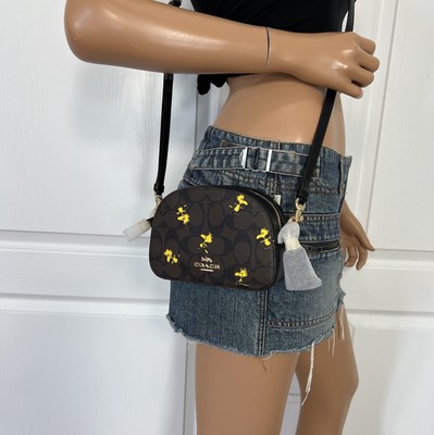 COACH X PEANUTS Mini Serena Crossbody In Signature Canvas WOODSTOCK NWT C4587 $149.00 - PicClick