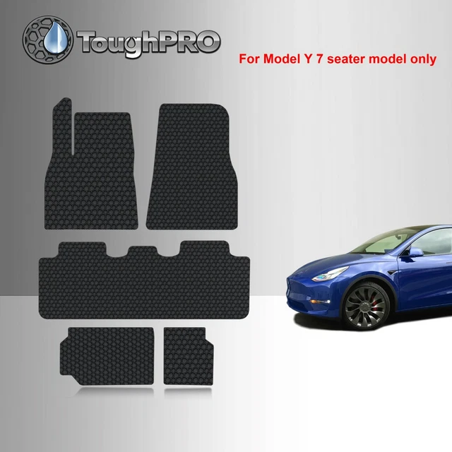 TOUGHPRO FLOOR MATS + 3rd Black For Tesla Model Y Long Range 7 Seater